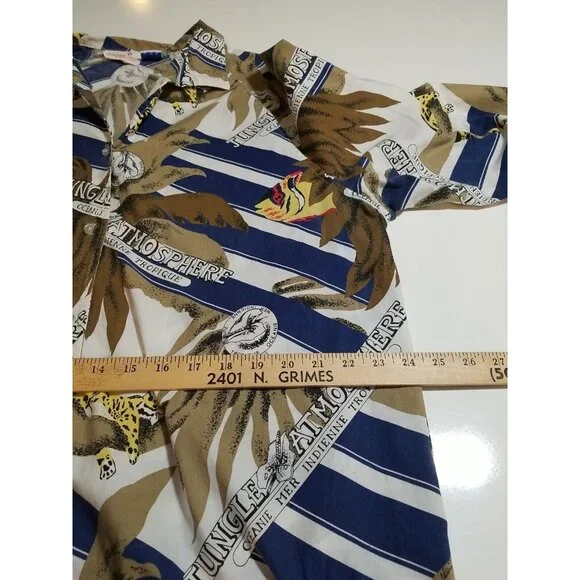 Vintage Peggy Lou California Blouse Women’s 42 (2X) Made USA Jungle Button Up - Picture 8 of 13